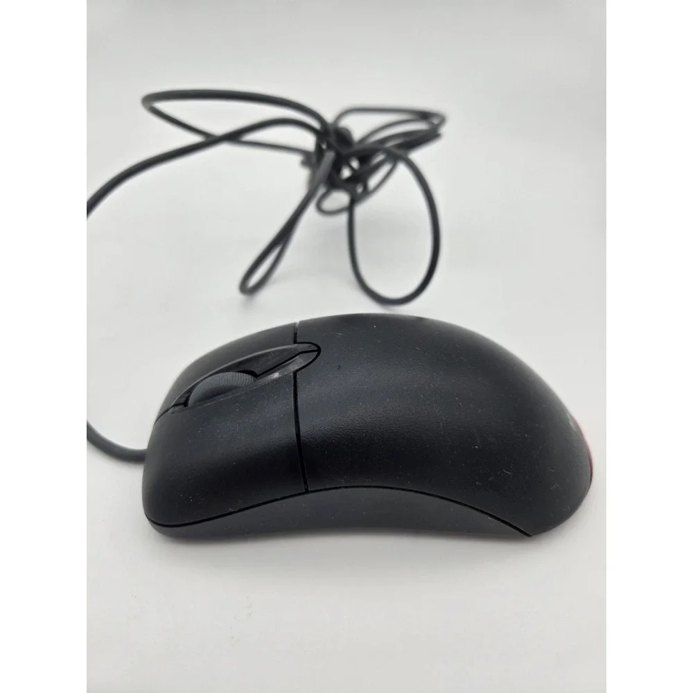 Genuine Microsoft Wheel Mouse‎ Optical 1.1A Model X802382 Black USB Mouse Works